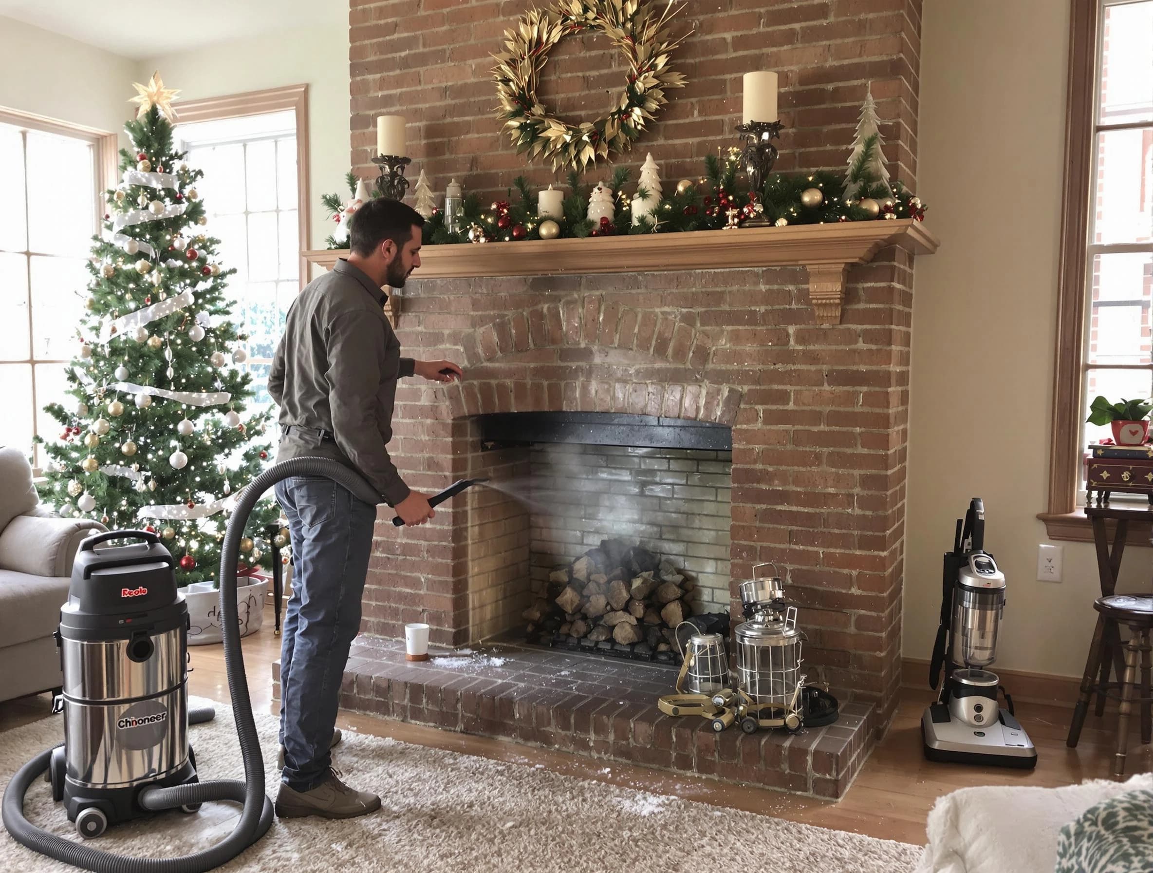 Fireplace Cleaning in Brick